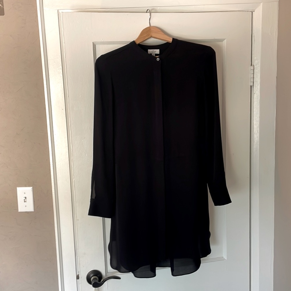Wilfred black silk tunic dress
